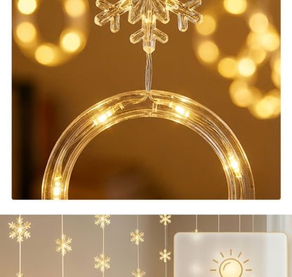 Mini LED String Lights Christmas Snowflake & Star Tree Shapes, 10-Pack USB Powered Fairy Lights 118 Inch, Indoor Holiday Decoration for Bedroom Window Curtain Wall Door Living Room Party Decor