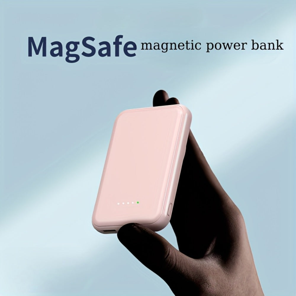 Slim Pocket Magnetic Power Bank 5000mAh 10000mAh with LED Display Wireless Charging Type-C Micro USB Input Fast Charge Battery Pack for iPhone 16 15 14 13 12 Samsung Android Travel
