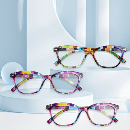 Reading Glasses – Three-Pair Rimless Metal Blue-Light Readers in Multiple Colors and Strengths