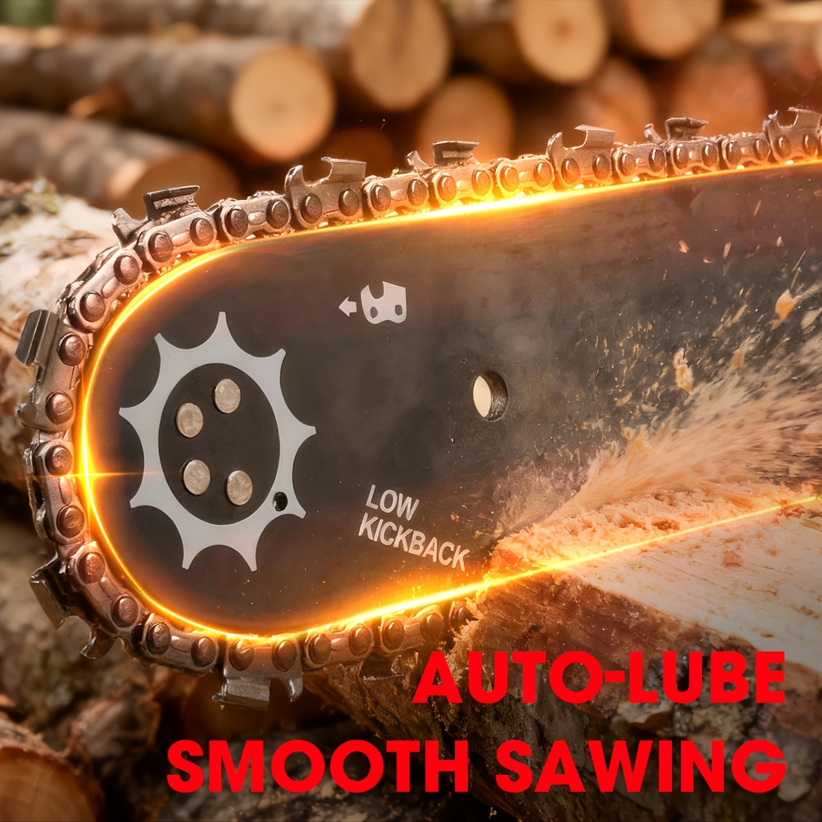 62CC Gas Chainsaw with 20-Inch Guide Bar in Five Red and Orange Checkout Configuration Options
