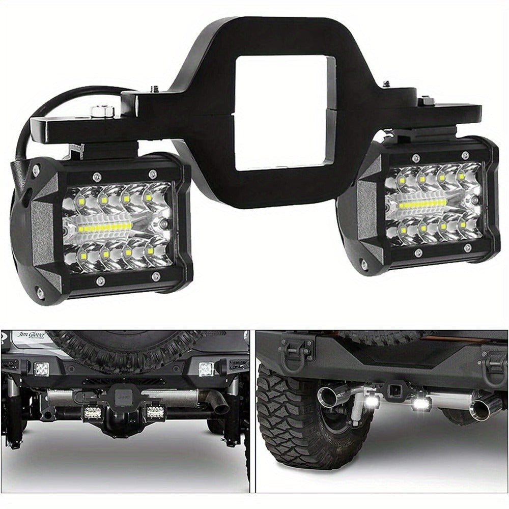 Hitch Mount LED Work Light 4-Inch 18W, 3000+ Lumen Off-Road Spot Light with 2-Inch Tow Hitch Bracket for Truck Trailer SUV Pickup, Die-Cast Aluminum, No Battery Required