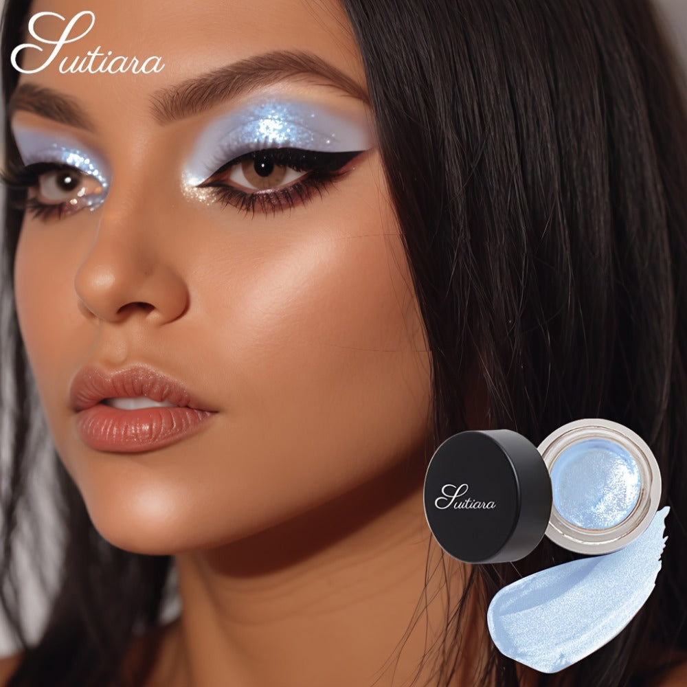 Shimmer Jelly Eyeshadow 2 Pack – Icy Cool Tone Frosty Glow Gel Eye Makeup, Long-Lasting Non-Creasing Blendable Formula, High Shine Luminous Finish for Holiday Party Glam