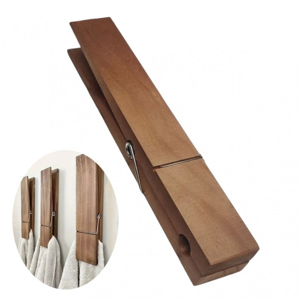 Oversized Wooden Laundry Clothespin with 11.8 x 2-Inch Body for Towels, Clothing and Home Organization