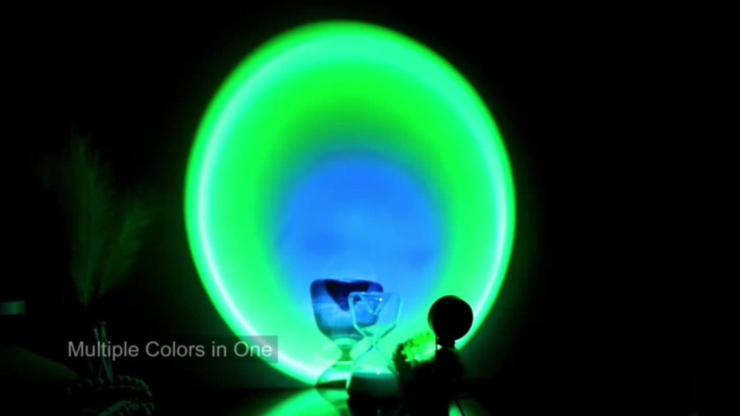 RGB Sunset Lamp Projection with Stand & Remote Control – USB Color Changing Sunset Light for Bedroom, Photography, TikTok, Aesthetic Room Decor & Laptop Compatible