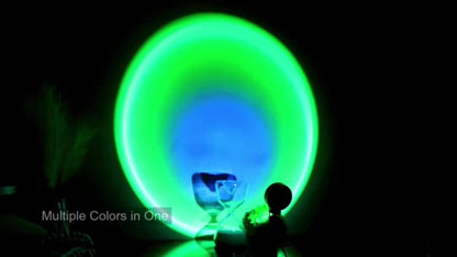 RGB Sunset Lamp Projection with Stand & Remote Control – USB Color Changing Sunset Light for Bedroom, Photography, TikTok, Aesthetic Room Decor & Laptop Compatible