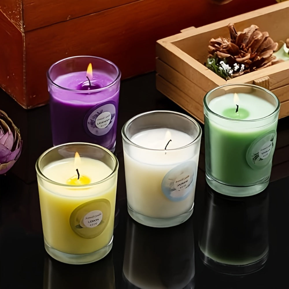 20-Piece Candle Gift Set with Glass Jars, Ten Fragrance Label Styles and Multicolor Assortment