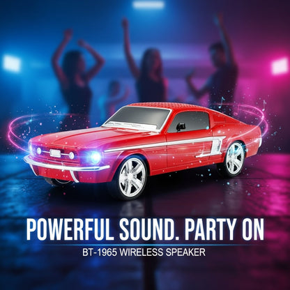 Retro Classic Car Model Bluetooth Speaker with Deep Bass, Colorful LED Lights, FM Radio, USB TF AUX Inputs, Built-In Mic, USB-C Rechargeable – Vintage Novelty Wireless Speaker for Home Decor, Office, Party & Gifts