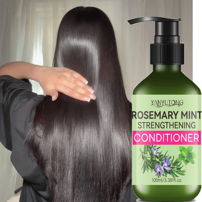 Three-Piece Rosemary Mint Hair Care Set with 3.38 oz Pump Shampoo, Conditioner and Oil Formats
