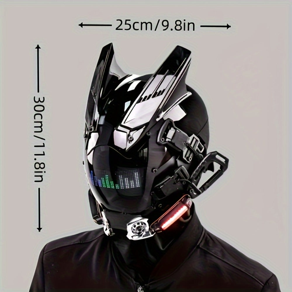 LED Wireless Cyberpunk Mask Light Up – Remote Control Sci-Fi Face Mask for Halloween, Bar Club Rave Party, Stage Performance & Photo Prop, Cool Gift for Men Adults, Black