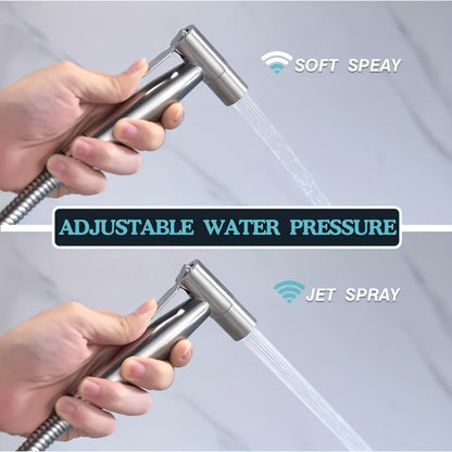 Wall-Mounted Handheld Bathroom Sprayer Set with Bracket, Flexible Hose and Teflon Tape for Home and Everyday Use