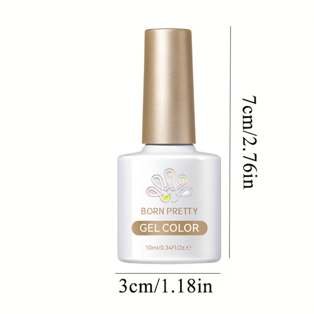Gel Nail Polish – Cat Eye Magnetic Set BORN PRETTY Nude Golden Glitter 2 Colors Ultra Shine Semi-Permanent UV LED Soak Off Long Lasting…