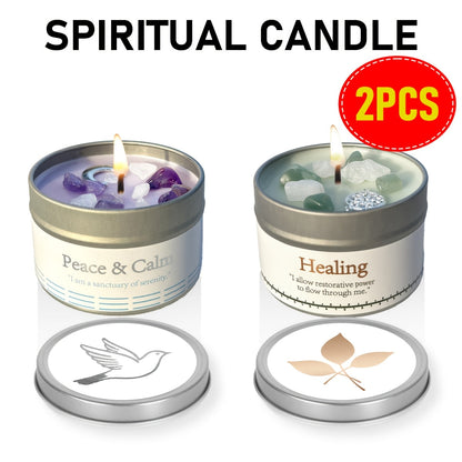 3oz Decorative Tin Candle or Two-Piece Crystal and Guidance Card Set with Multiple Label Pairings