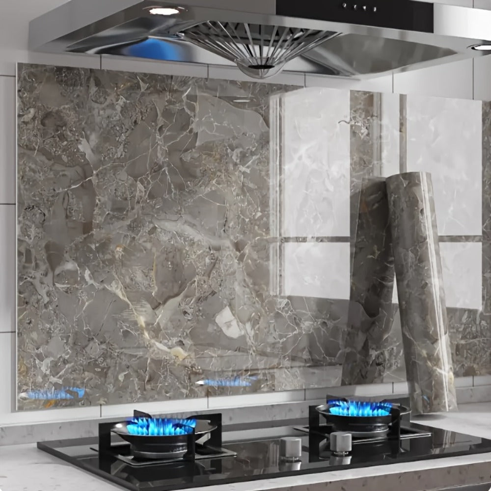 Marble-Look Peel-and-Stick Wall Covering in Four Patterns and Two Roll Lengths, 15.75 Inches Wide