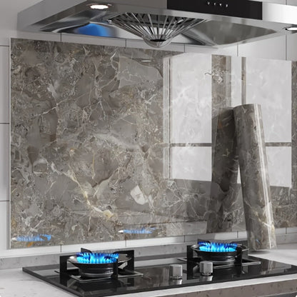Marble-Look Peel-and-Stick Wall Covering in Four Patterns and Two Roll Lengths, 15.75 Inches Wide