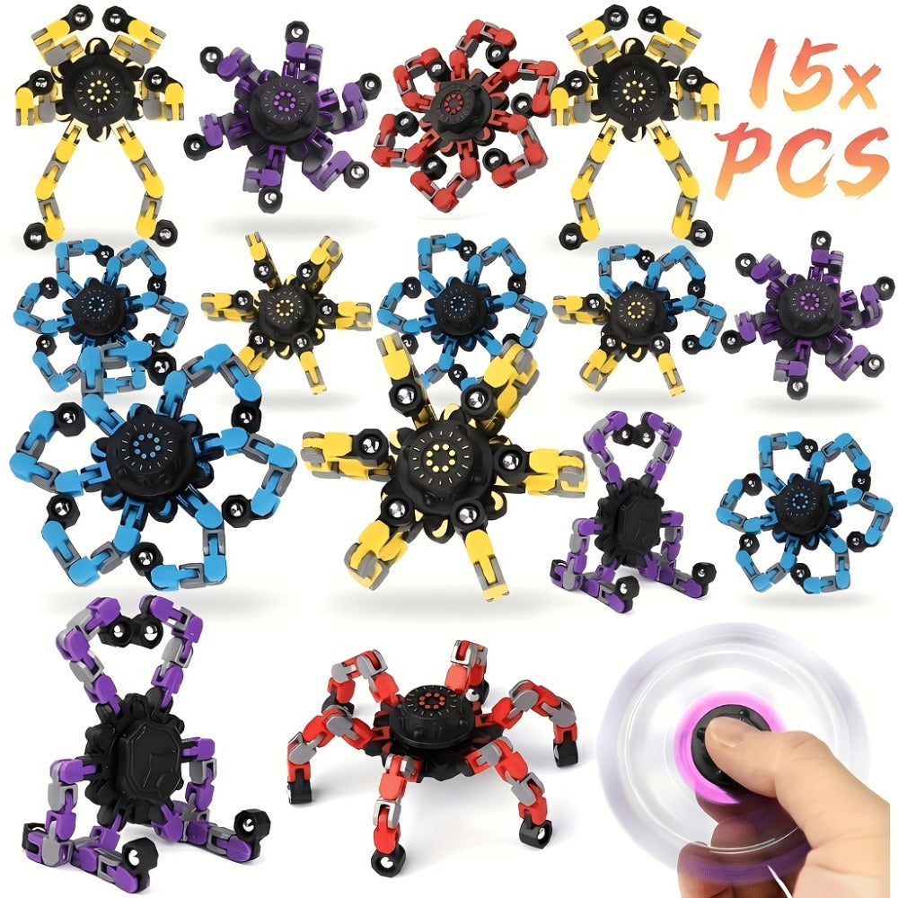 Robot Fidget Spinner Set with 10- or 15-Piece Standard and Luminous Checkout Configurations