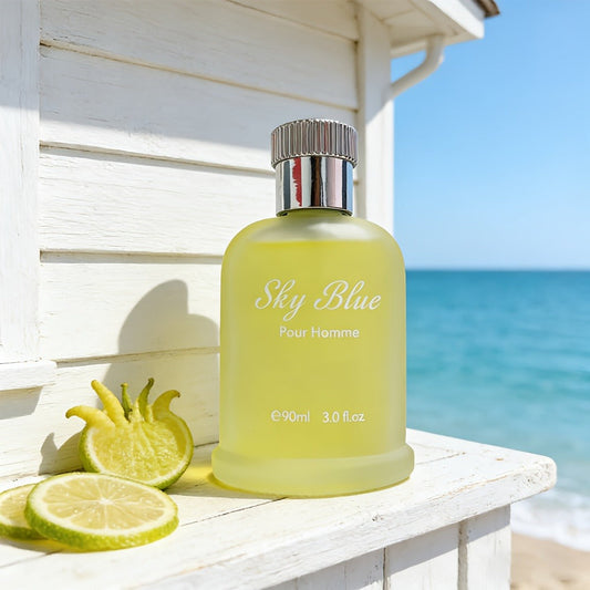 Men's Cologne Eau de Parfum Sky Blue - Bergamot Rosemary & Oak Moss Long Lasting Fresh Masculine Fragrance, No Propylene Glycol, Everyday Scent & Gift for Him