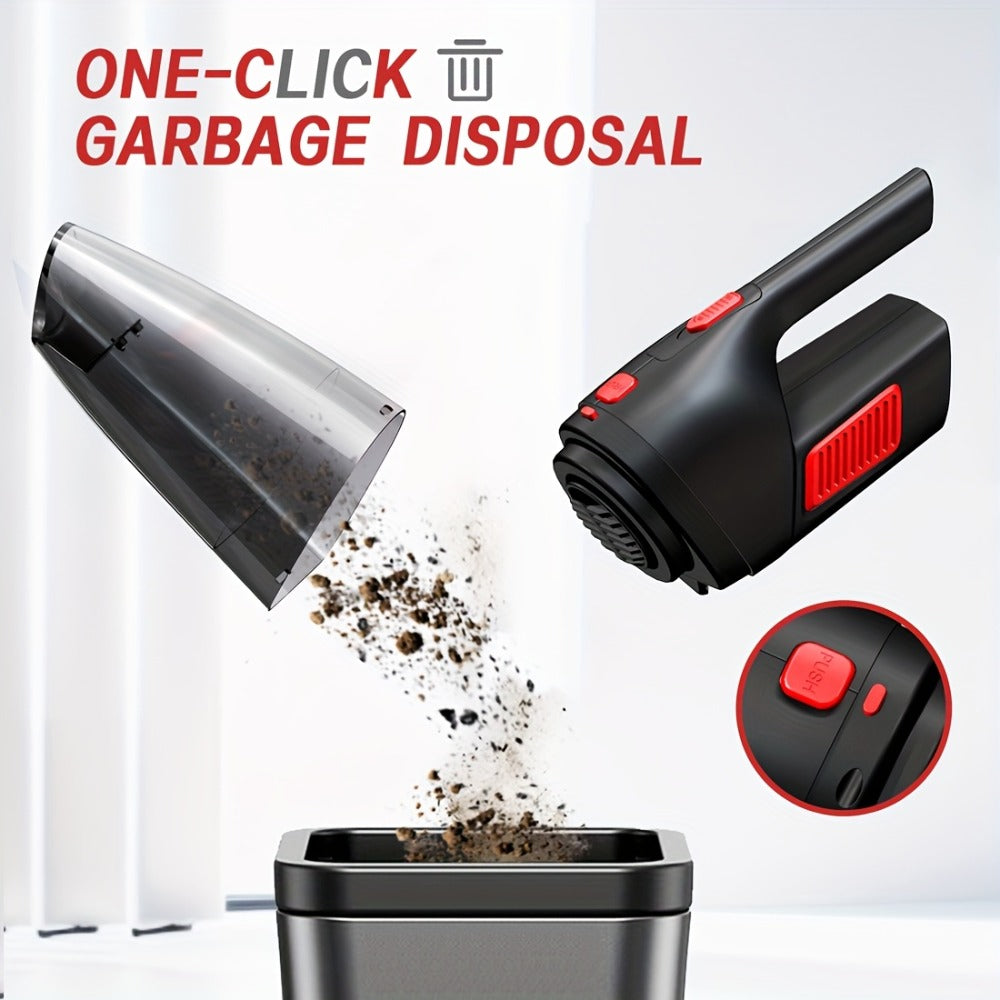 Cordless Handheld Vacuum Cleaner with Three Color Checkouts, Crevice Nozzle and Compact Dust Cup