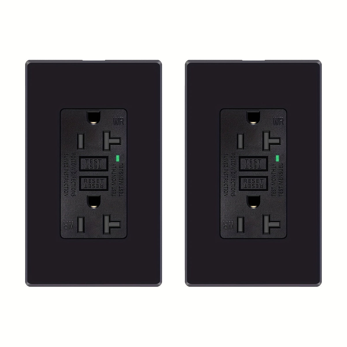 GFCI Outlet 20 Amp Tamper Resistant WR Weather Resistant with Wall Plate ETL Listed for Home Cooking, Dining and Outdoor Meals