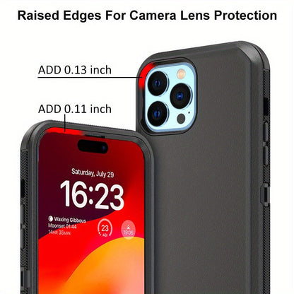Rugged iPhone 15 Shockproof Case with Belt Clip Holster TPU PC Dual Layer Drop Protection Military Grade Cover for iPhone 15 Pro Max 15 Plus 15 Pro 15 – Heavy Duty Armor for Men Outdoor Work