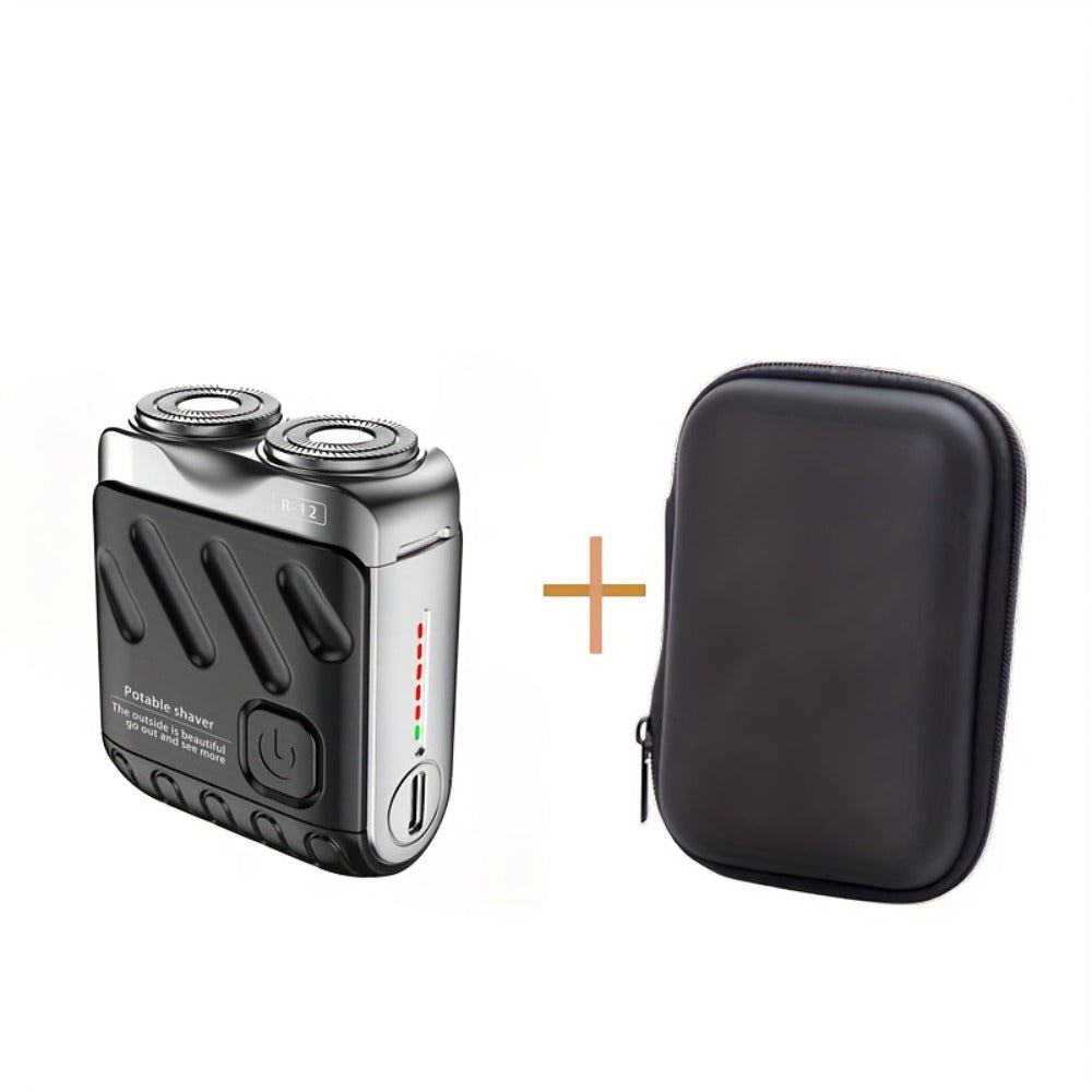 Mini Electric Shaver for Men – USB Rechargeable Double Blade Razor with Digital Display & Travel Case, Compact Portable Shaving Kit Gift for Men, Boyfriend, Father’s Day, Christmas