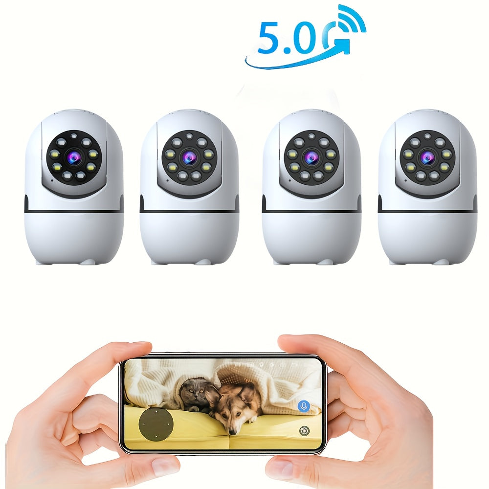Indoor Security Camera 4-Pack with 355° Pan-Tilt, Dual-Band WiFi, Night Vision and Two-Way Talk