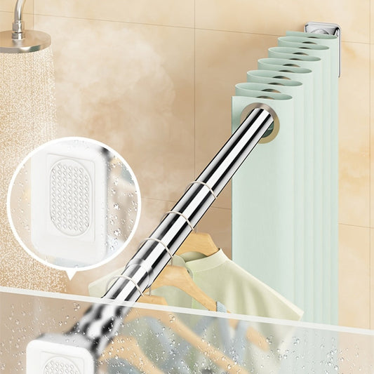 Telescopic Curtain Rod No Drill 15.75"-196.85" Adjustable Shower Curtain Rod 33mm for Large Windows
