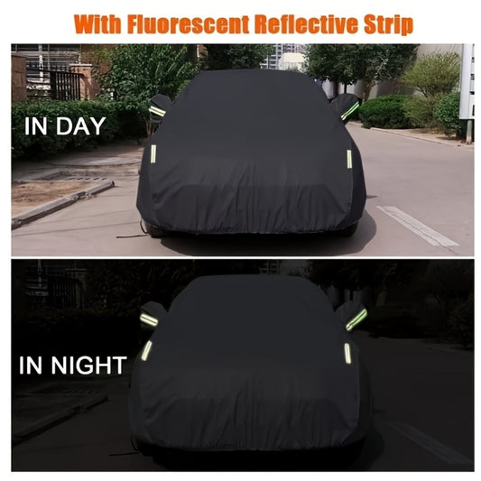 Waterproof Car Cover All Season Outdoor - UV Protection Windproof Dustproof 190T Oxford Cloth Auto Cover for Sedan SUV, Multiple Sizes L XL XXL XXXL with Storage Bag