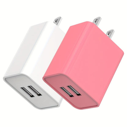 USB Wall Charger Cube Multi-Pack 2/3/4-Pack Dual Port 5V 2.1A with Short Circuit Protection, 100-240V Universal AC Adapter US Plug for iPhone 17 16 15 14 13 12 SE 11 Pro Max, Google Pixel, Huawei Android