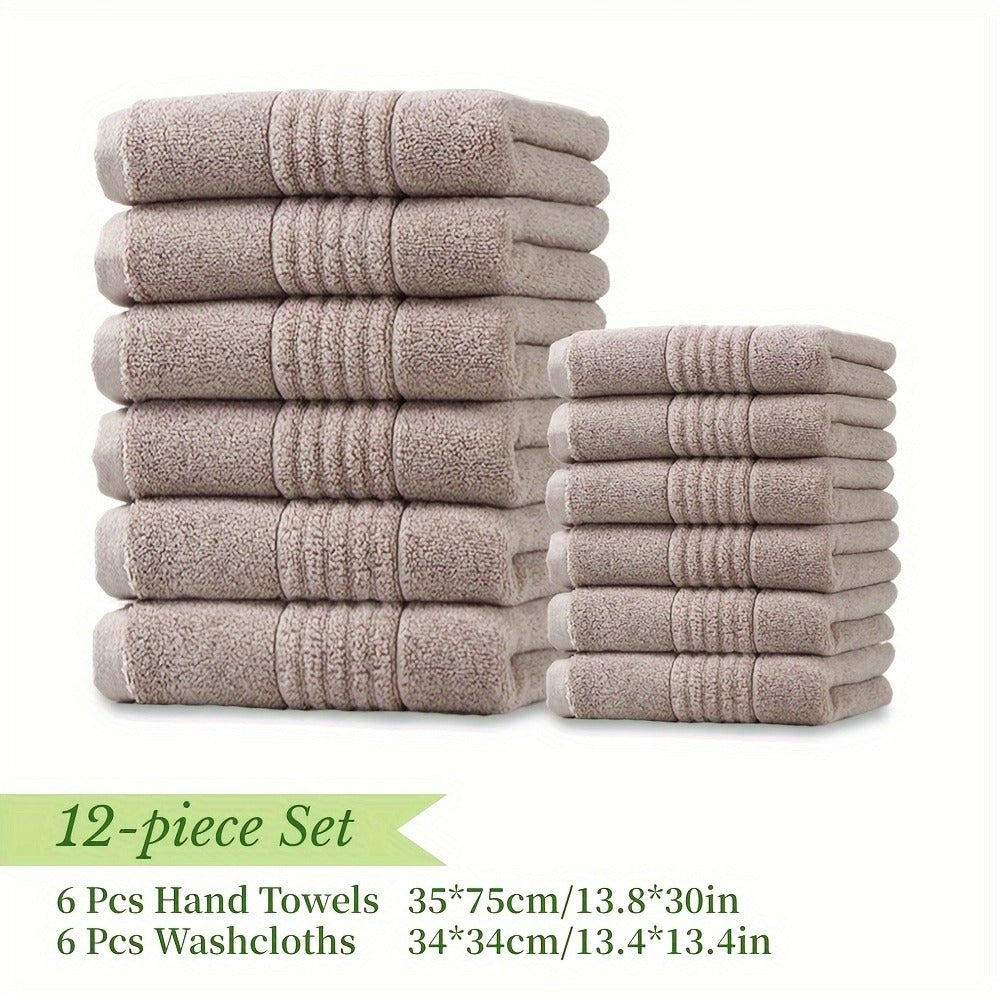 Towel Set 12, 16 or 18 Piece 450GSM Cotton-Blend Bath, Hand and Face Towels in Multiple Colors