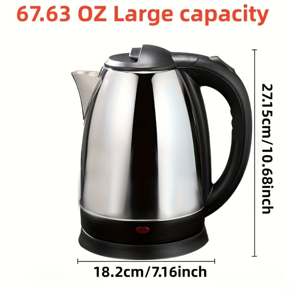 Electric Kettle 2L Stainless Steel Double-Wall Design with LED Indicator, Auto Shut-Off and 360-Degree Base