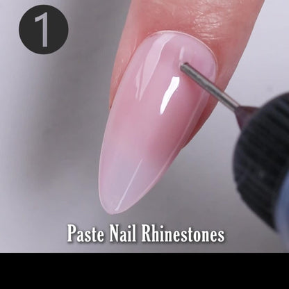 Nail Rhinestone Adhesive Gel 2pcs 0.34oz Clear Sticky Glue for 3D Nail Art Gems Charms Crystals Drill Jewelry - Long Lasting Precision Tip Nail Decoration Glue for Women DIY Home Salon