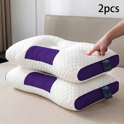 Two-Pillow Contoured Neck Pillow Set in Five Color Options with 74 x 47 cm Pictured Size for Home Use