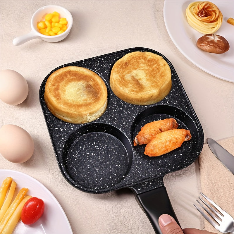 Non-Stick Frying Pan | Aluminum Egg Skillet with Wooden Handle | Breakfast Omelet Pancake Burger Pan for Home Kitchen Camping RV Dorm Cooking