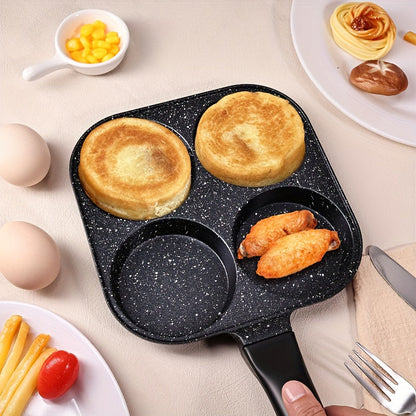 Non-Stick Frying Pan | Aluminum Egg Skillet with Wooden Handle | Breakfast Omelet Pancake Burger Pan for Home Kitchen Camping RV Dorm Cooking