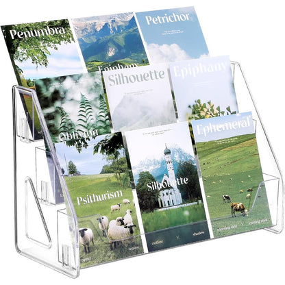 Clear Tiered Graded Card Display Stand with 3- or 5-Level Options for Desktop Collector Organization