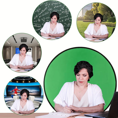 Foldable 43.3-Inch Green Screen with Chair Mount, Storage Bag and Collapsible Chroma Key Backdrop