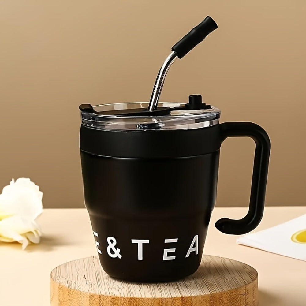Insulated Stainless Steel Tumbler with Straw & Lid - 16oz Double Wall Vacuum BPA-Free Travel Mug for Hot & Cold Drinks