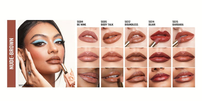 12 g Nude Satin Lipstick Set with Lightweight Cream-to-Satin Formula in Two Checkout Sets for Daily Makeup