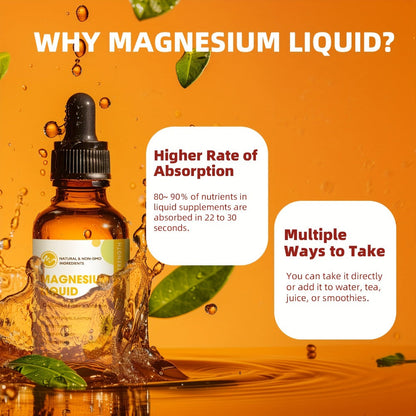 Liquid Magnesium Glycinate Drops 1000mg with Bromelain Cellulose Fiber Vitamin B6 C D & Zinc — Fast Absorbing Sleep Digestive & Immune Support Sugar-Free Pineapple Flavour 2-Pack 60 Servings