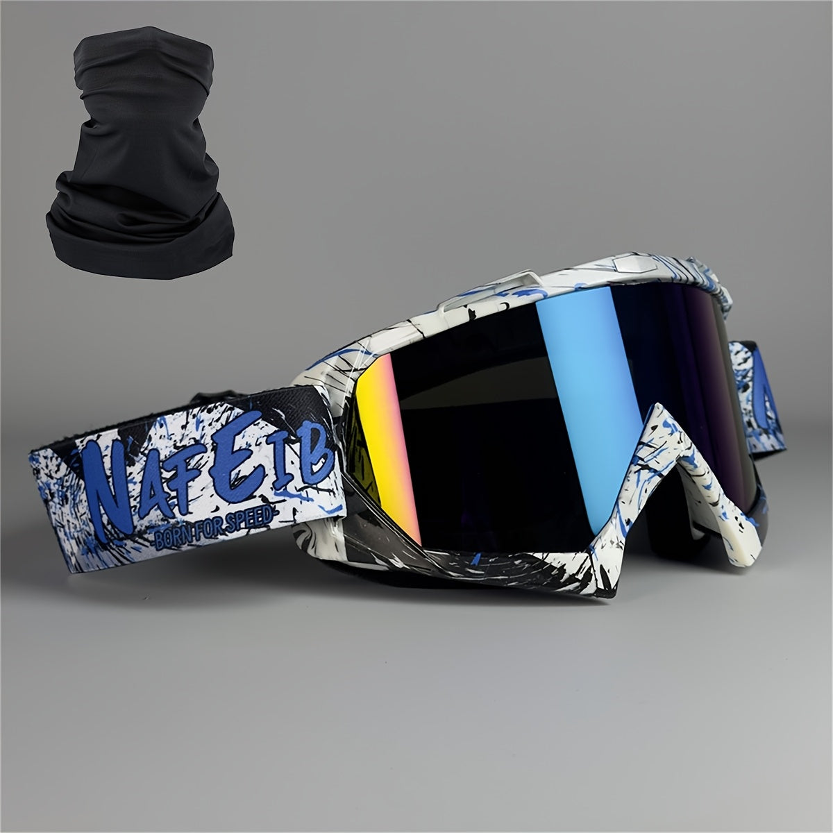 Thirty-Style NAFEIB Ski Goggle and Matching Headwear Set with Mirrored, Clear, Silver and Gray Lens Options