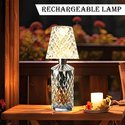 Wireless Wine Bottle Lamp – USB Rechargeable Acrylic Crystal Shade, 3-Color Touch Control Smooth Dimming, 2000mAh Cordless Bottle Light for Bar Decor, Home, Kitchen, Party & Table Ambiance (1pc / 2pcs)