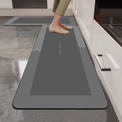 Kitchen Mat Set 2 Piece Anti-Slip Water Absorbent Thickened Diatom Mud Floor Mats for Kitchen Bathroom Entryway – Wipe Clean Non-Slip Bath Rug Set, Door Mat & Sink Mat Combo