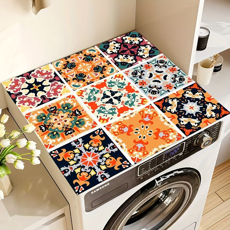 Rectangular Washing Machine Top Mat with Five Mosaic Pattern Checkout Options, 23.62 × 19.69 Inches