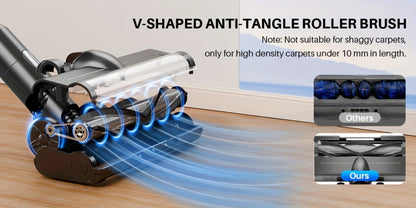 Stick Vacuum Cleaner 70Kpa MAX Suction Cordless & Corded 8-in-1 Handheld Vacuum for Hard Floors, Carpets & Pet Hair - Lightweight with Detachable Battery, LED Display, Up to 45 Min Runtime, Multiple Colors