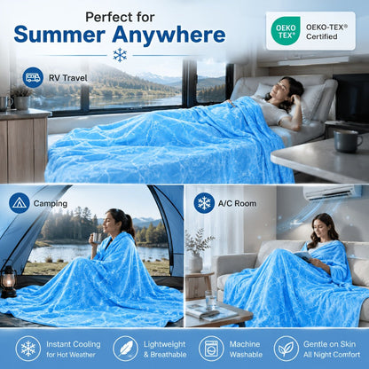 Patterned Double-Sided Summer Blanket with 69 Tie-Dye, Solid, Star and Snowflake Size Options