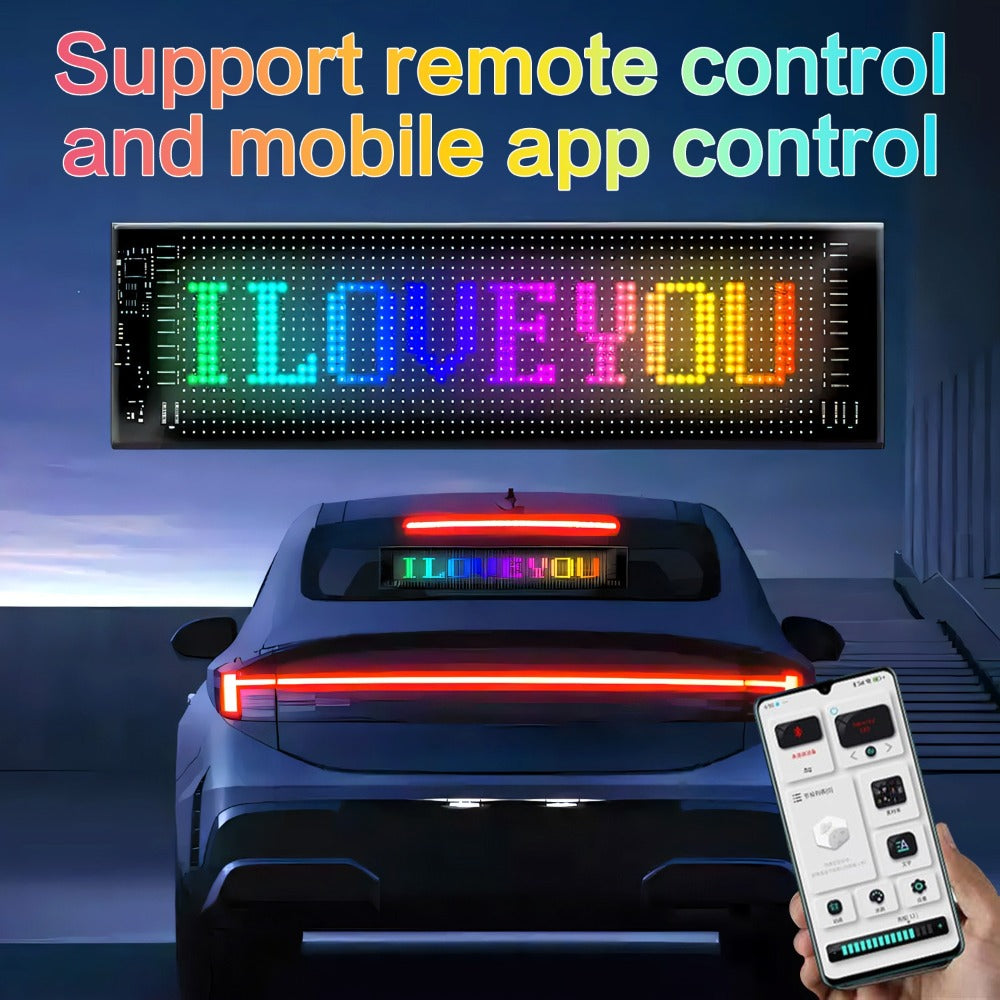 Car LED Light Panel USB Powered Smart Display – App Control, Eye-Shaped Design, Programmable LED Matrix Screen | 16x32 to 16x96 | Vehicle Interior & Exterior Decoration