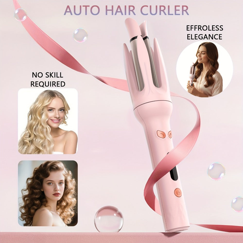 Automatic Rotating Curling Wand Hair Styling Tool with 150-210 C Settings and Three Color Options