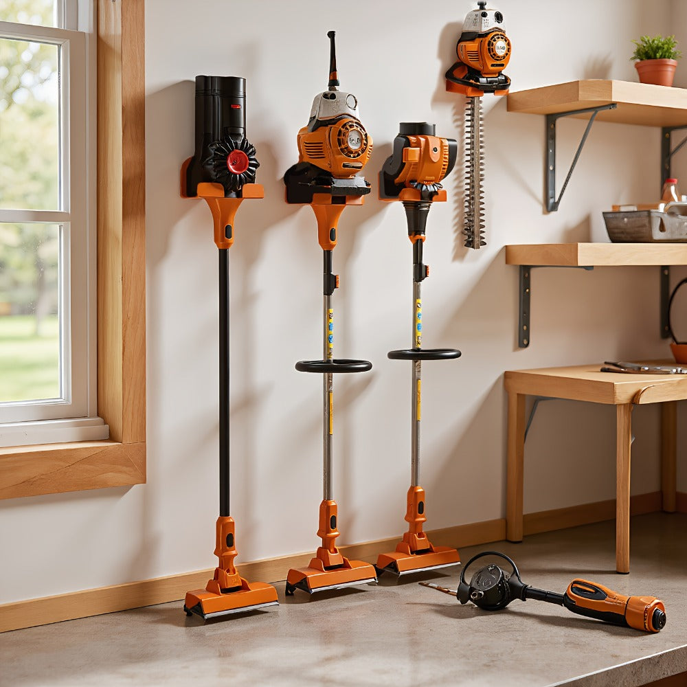 Weed Eater Hanger Wall Mount Trimmer Rack – 8" Heavy Duty Garage Storage Hooks for Grass Trimmer, Hedge Trimmer, Leaf Blower & Chainsaw | Garden Power Tool Holder Organizer Wall Bracket | 1/2/4pcs