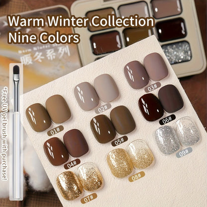 Gel Nail Polish 9-Color Mini Grid Sets for Ombre and Patting Art in 5 Curated Collection Options