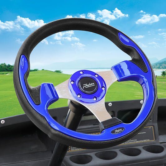Golf Cart Steering Wheel 12.5 Inch Universal Fit – Compatible with Club Car DS Precedent Tempo, EZGO RXV TXT, Yamaha G29 Drive & Drive 2 | Upgrade Replacement Wheel